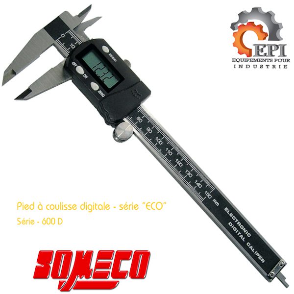 Pied à Coulisse Digital 150 Mm EchoENG - Mesure Intérieure/extérieure/profondeur, écran LCD, Précision ±0.2mm, Pile Incluse